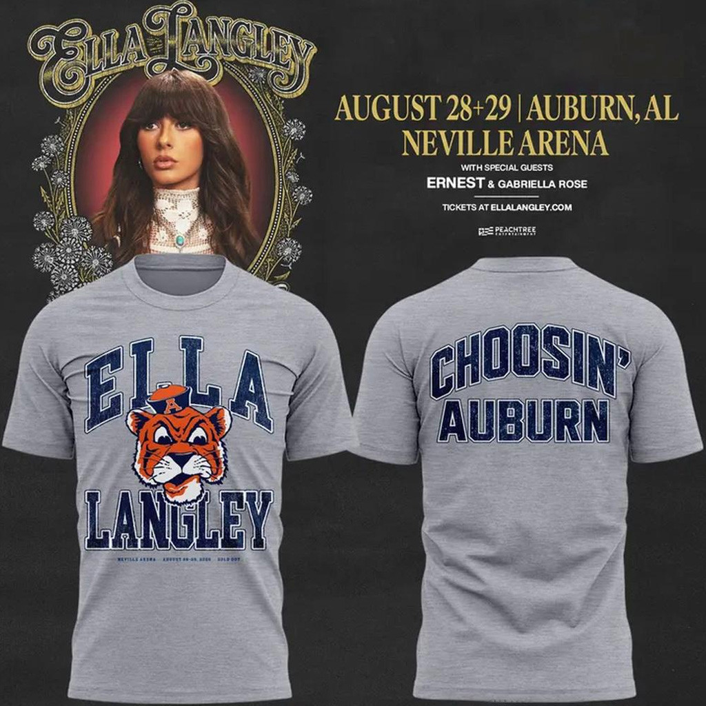 Auburn Tigers X Ella Langley Merch 2026 The Dandelion Tour T-Shirt Choosin Auburn Tee Gifts