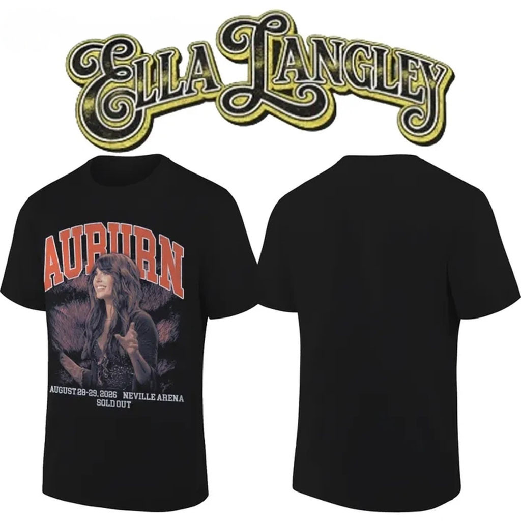 Auburn Tigers X Ella Langley Merch The Dandelion Tour 2026 Neville Arena Black T-Shirt Fan Gift Auburn Tigers X Ella Langley Merch The Dandelion Tour 2026 Neville Arena Black T-Shirt Fan Gift