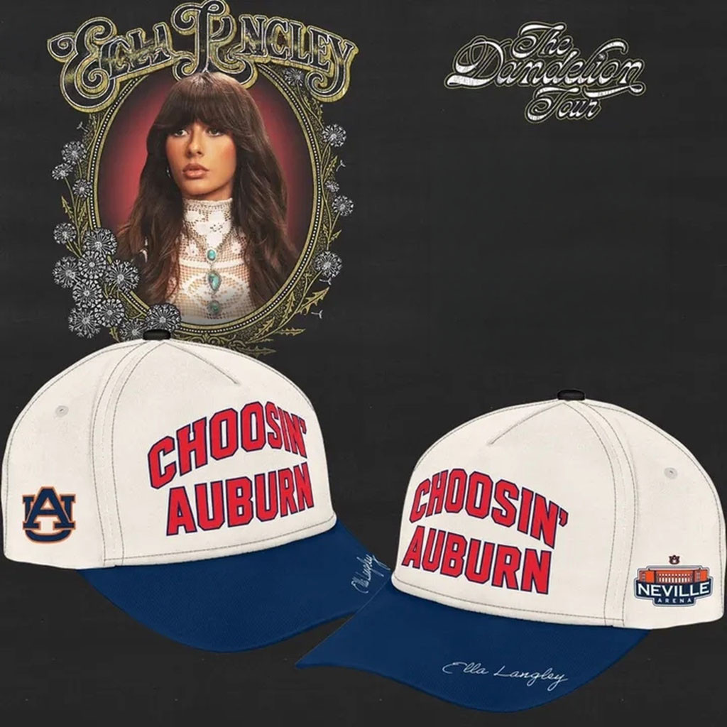 Auburn Tigers X Ella Langley Merch The Dandelion Tour 2026 Neville Arena Hat Choosin Auburn Hat