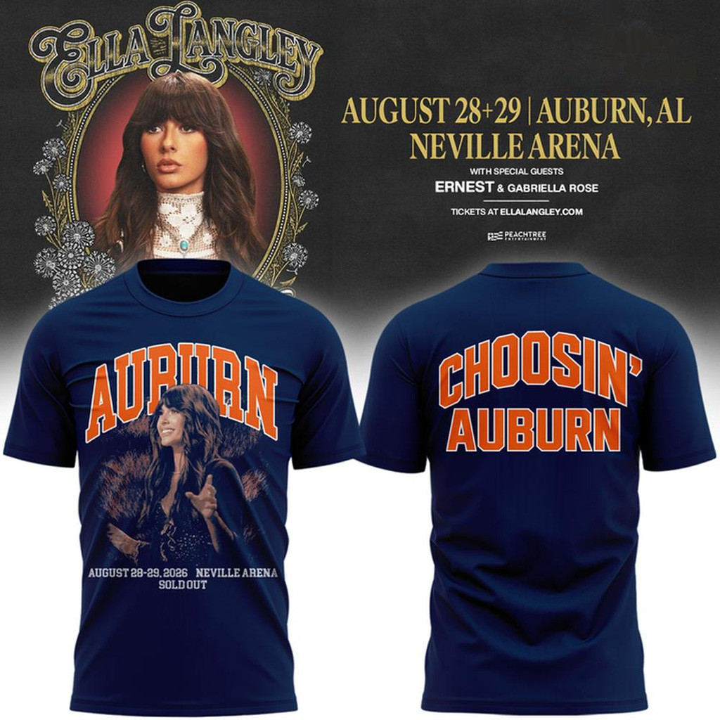 Auburn Tigers X Ella Langley Merch The Dandelion Tour 2026 T-Shirt Gifts For Music Lovers