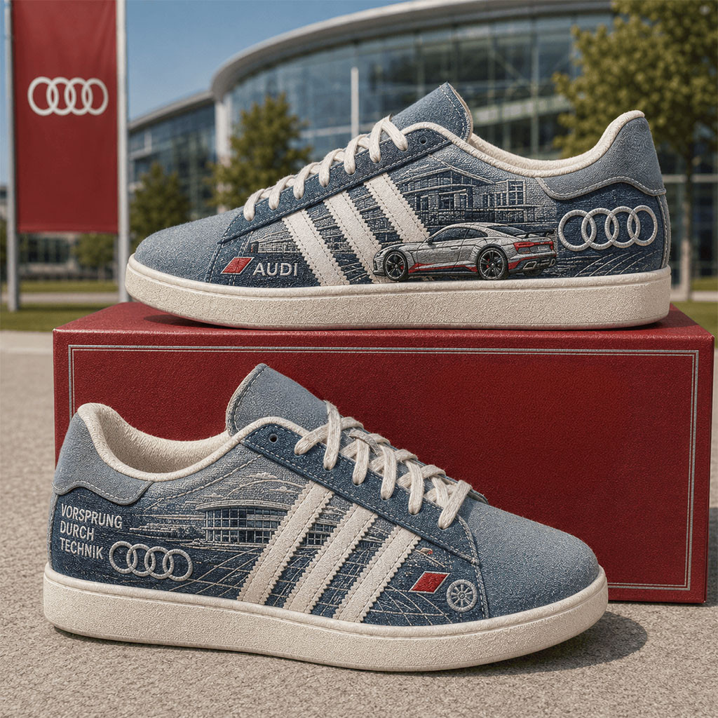 Audi Vorsprung Durch Technik Shoes Sneakers Audi Merch Gifts For Automotive Enthusiasts
