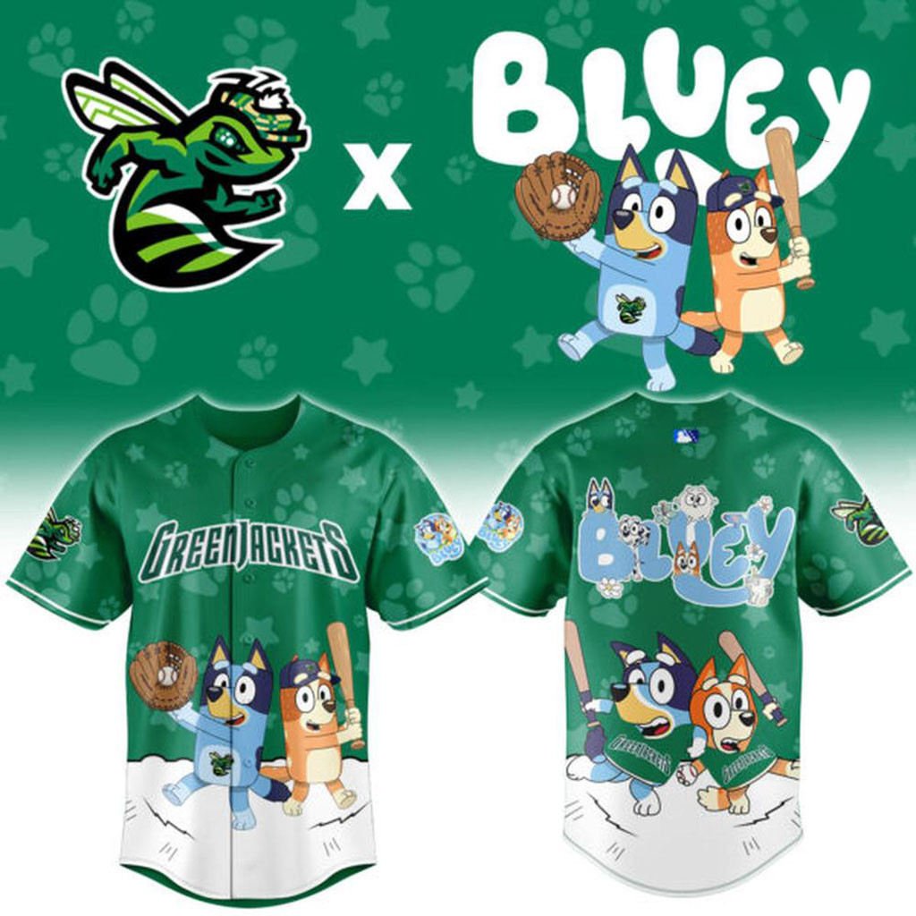 Augusta GreenJackets Bluey Night Game Baseball Jersey GreenJackets Merch Baseball Fans Gifts Augusta GreenJackets Bluey Night Game Baseball Jersey GreenJackets Merch Baseball Fans Gifts
