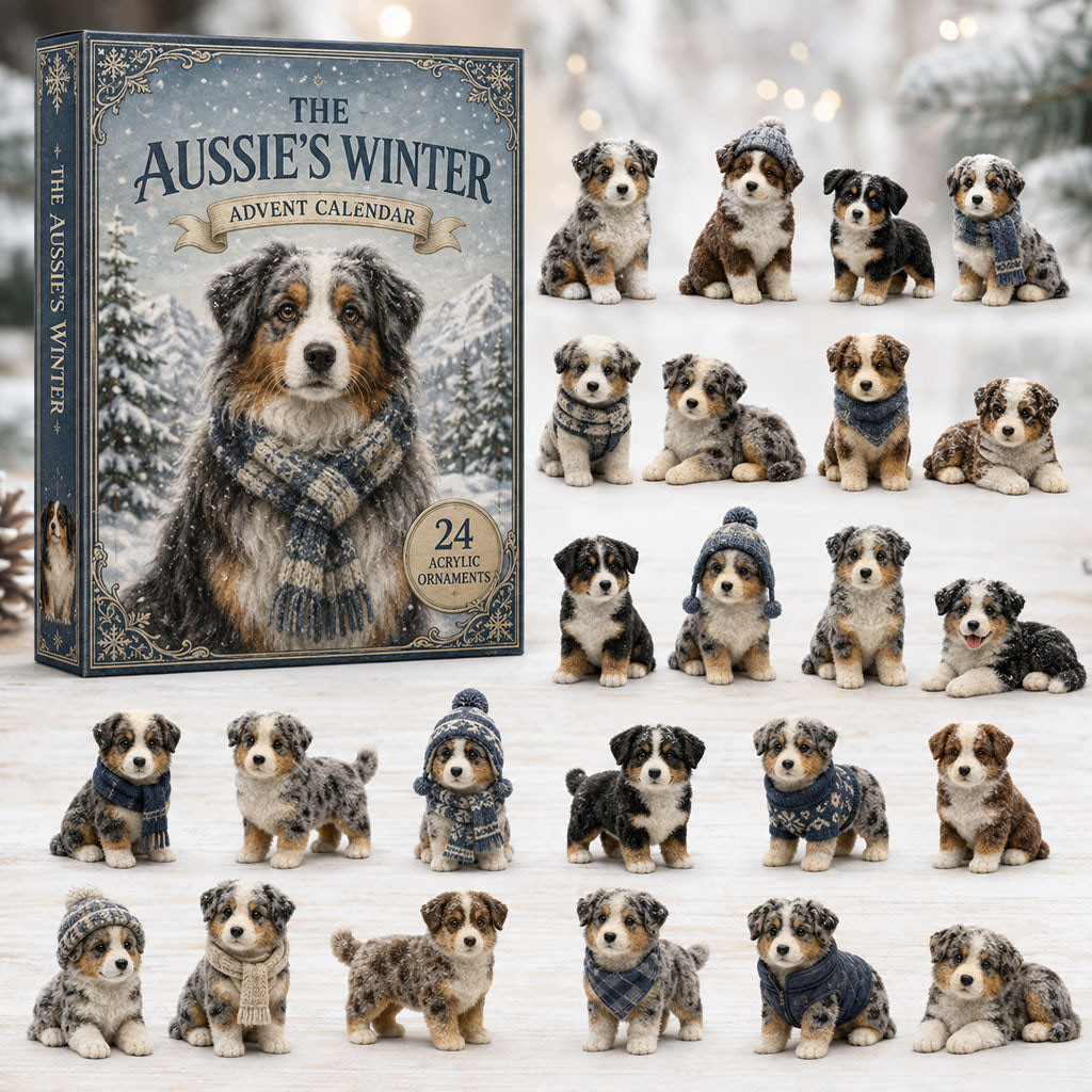 Australian Shepherd Advent Calendar 2026 Christmas Tree Ornament Gifts For Dog Lovers