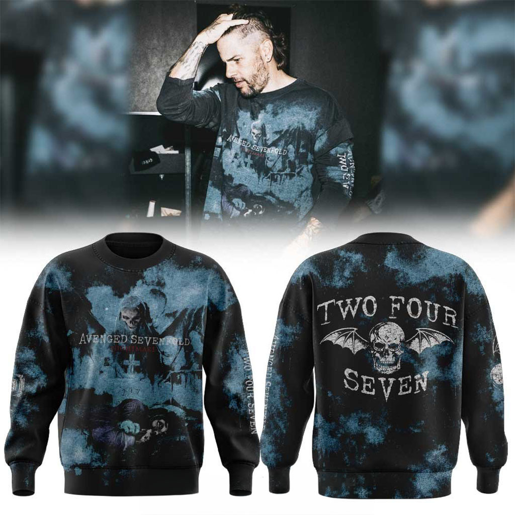 Avenged Sevenfold x 247 Collection Sweatshirt Two Four Seven Sweatshirt Avenged Sevenfold Merch Avenged Sevenfold x 247 Collection Sweatshirt Two Four Seven Sweatshirt Avenged Sevenfold Merch