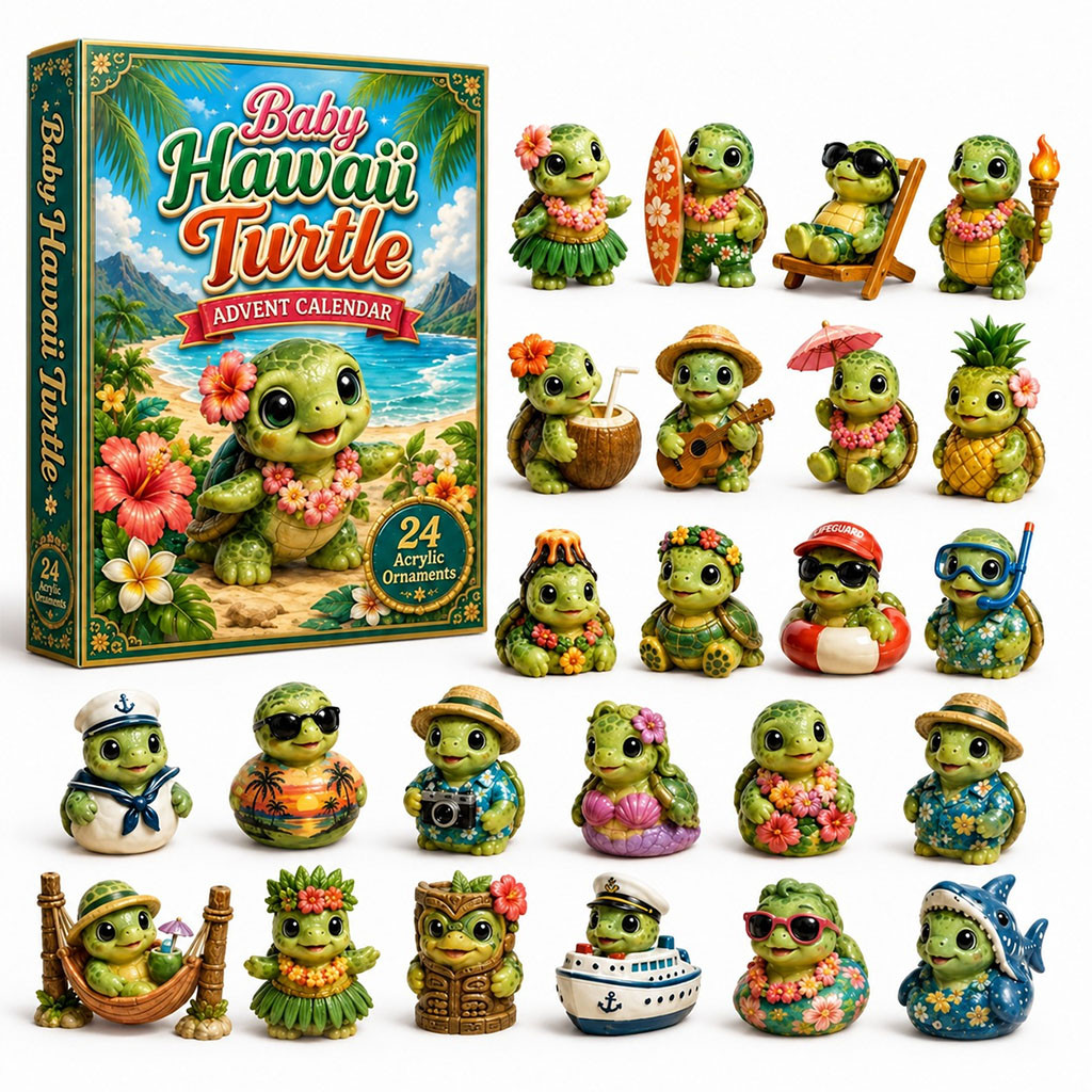 Baby Hawaii Turtle Advent Calendar 2026 Christmas Tree Ornament Gifts For Turtle Lovers