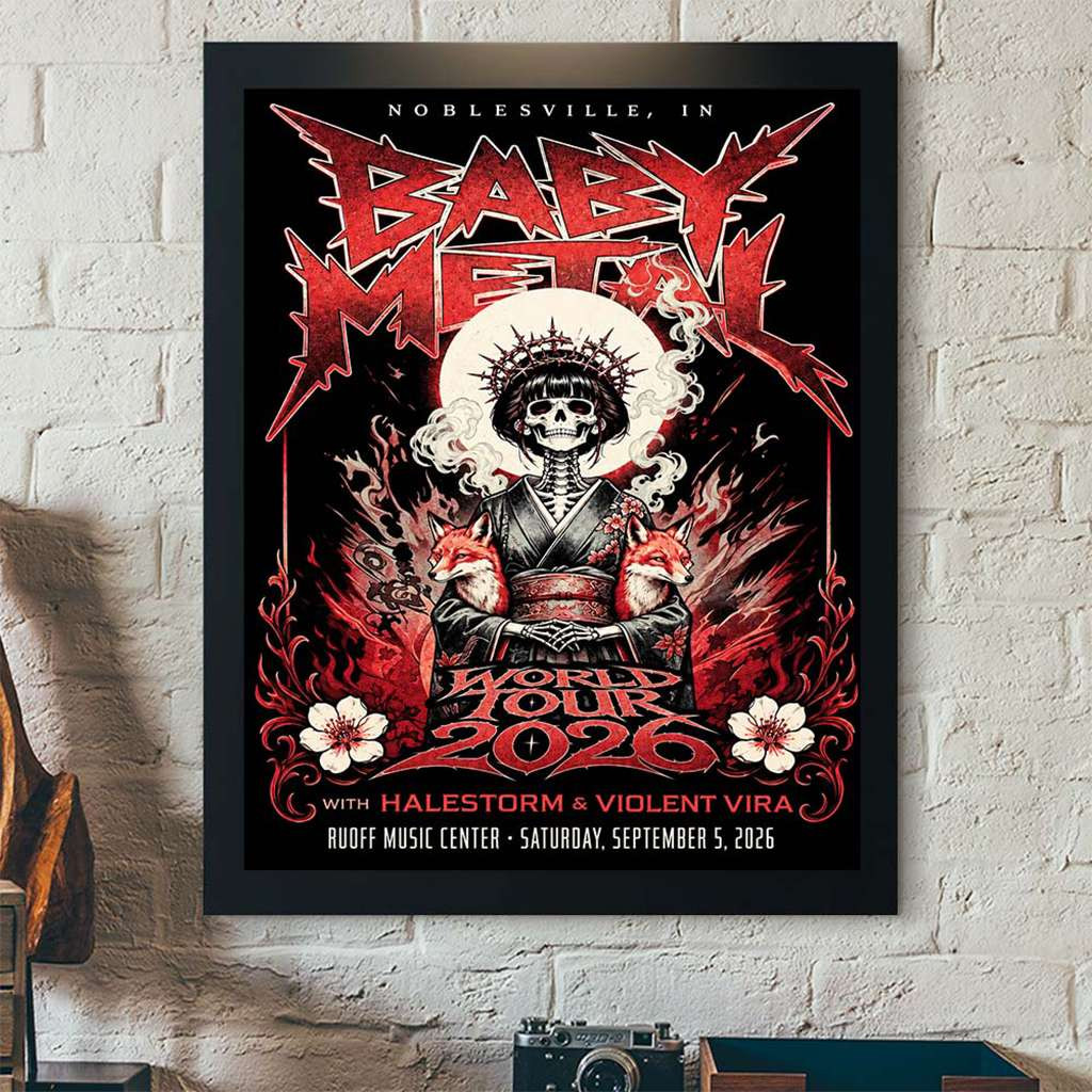 Babymetal Noblesville IN 2026 Event Poster Babymetal Merch Gifts For Band Fans Babymetal Noblesville IN 2026 Event Poster Babymetal Merch Gifts For Band Fans