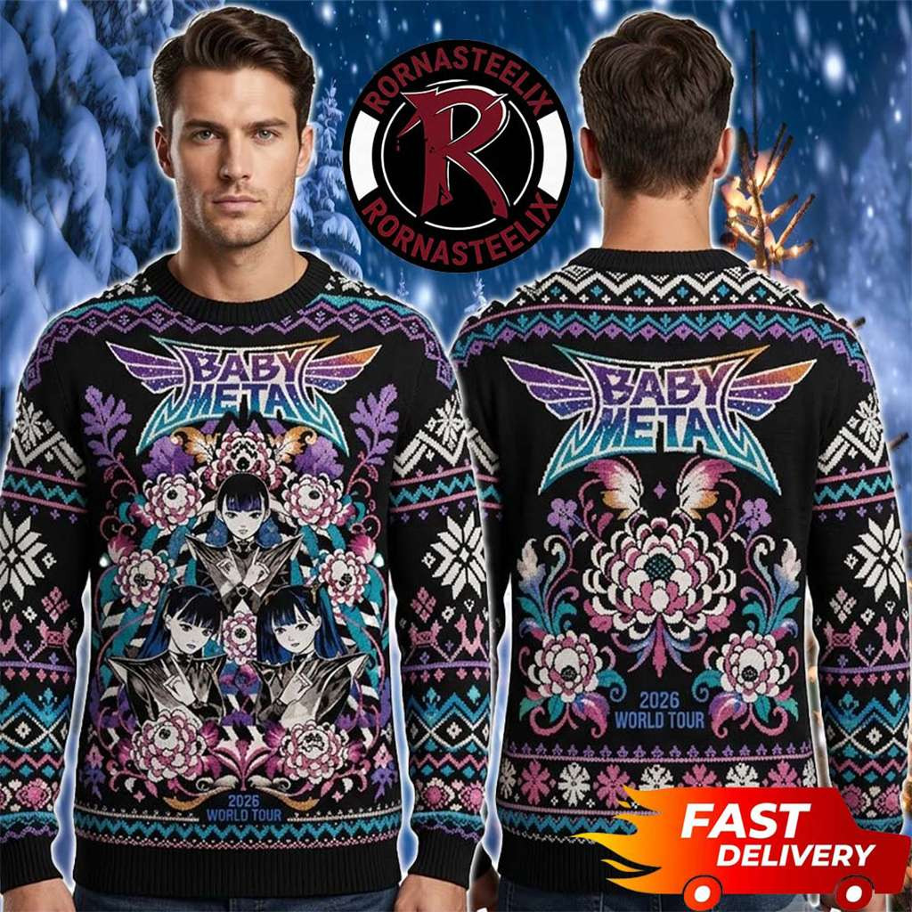 Babymetal World Tour 2026 Christmas Ugly Sweater Babymetal Merch Gift For Rock Fans