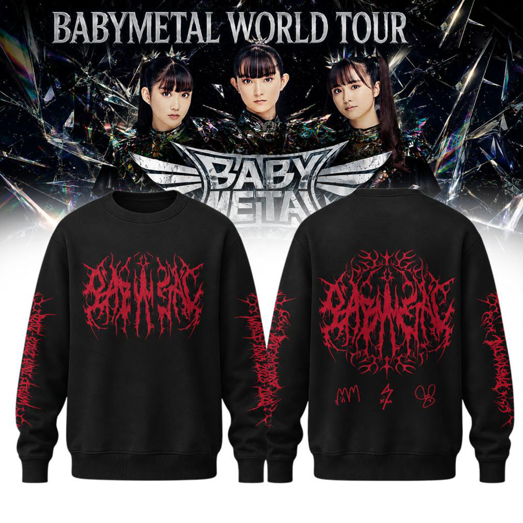 Babymetal World Tour 2026 North America Sweatshirt Babymetal Merch Music Fan Apparel Black