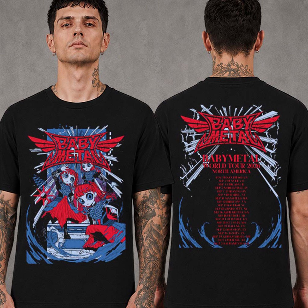 Babymetal World Tour 2026 North America Thunder Strike T-Shirt Babymetal Merch BFF Gifts