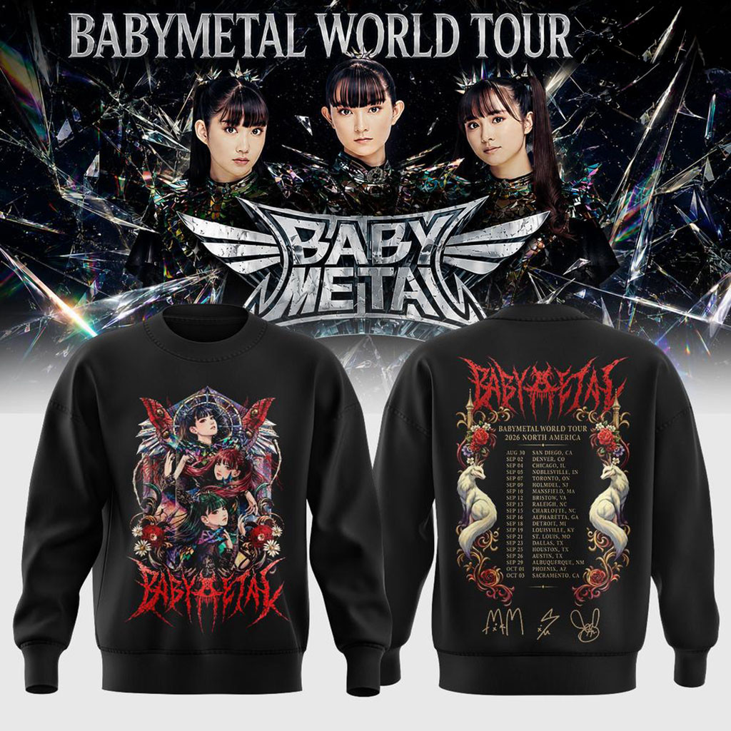 Babymetal World Tour 2026 North America Tour Dates Sweatshirt Babymetal Merch Music Fan Gifts