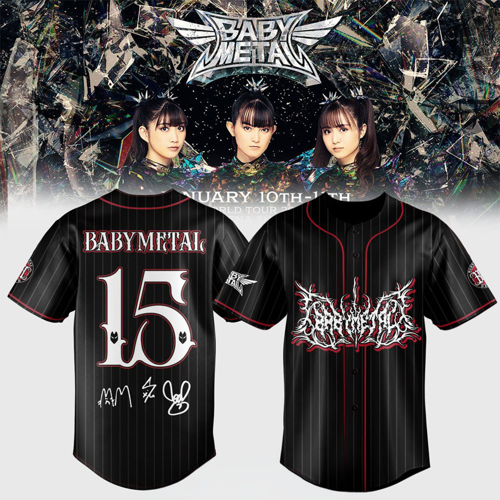 Babymetal World Tour 2026 Signature Baseball Jersey Babymetal Merch Present For Band Fans Babymetal World Tour 2026 Signature Baseball Jersey Babymetal Merch Present For Band Fans
