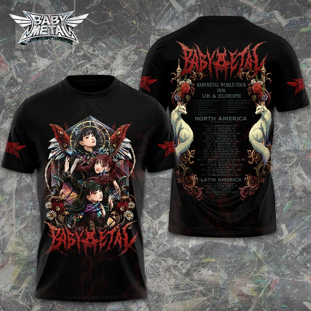 Babymetal World Tour 2026 T-Shirt Babymetal Merch Gift Ideas For Music Lovers