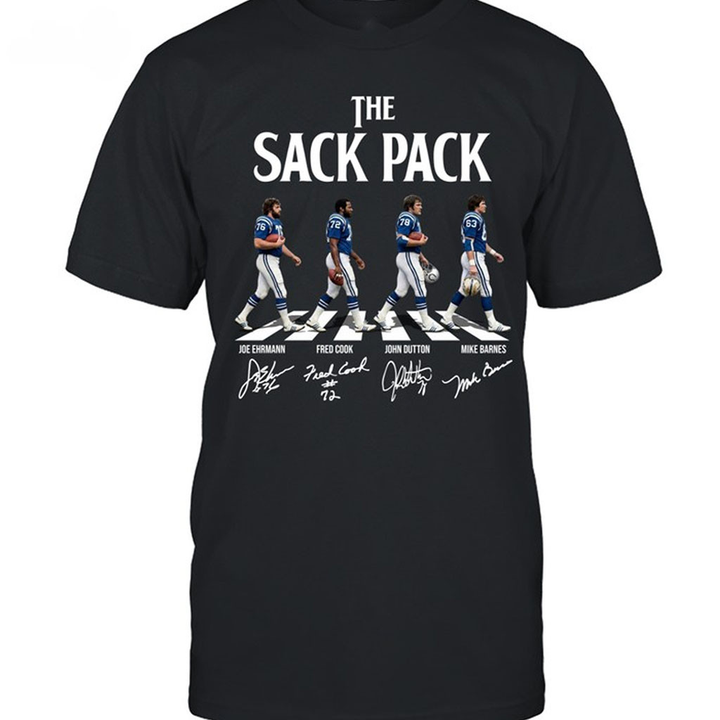 Baltimore Colts Merch The Sack Pack Beatles Abbey Road Signed T-Shirt Gift For Football Lovers
