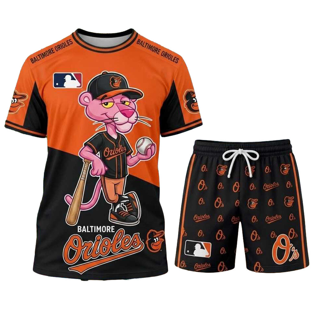 Baltimore Orioles Pink Panther Shirt And Shorts Baltimore Orioles Merch Baseball Fan Gifts