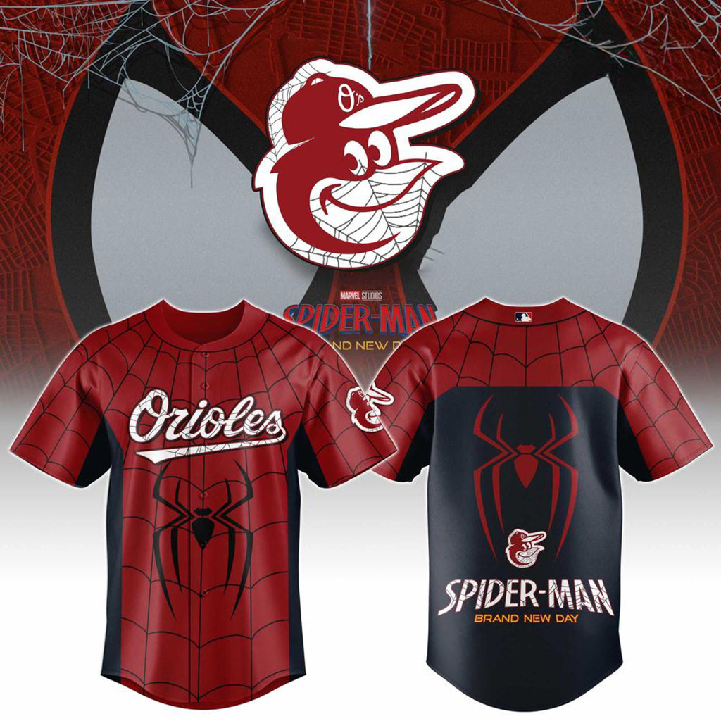 Baltimore Orioles X Spider Man Brand New Day Baseball Jersey Baltimore Orioles Merch Fan Gifts