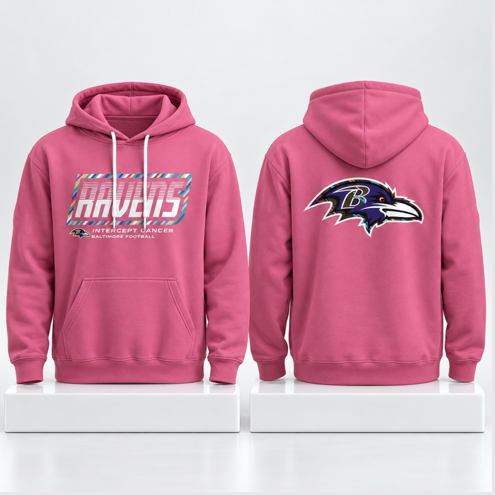 Baltimore Ravens Crucial Catch Pink 2026 Hoodie NFL Crucial Catch Merch Gifts For Fan