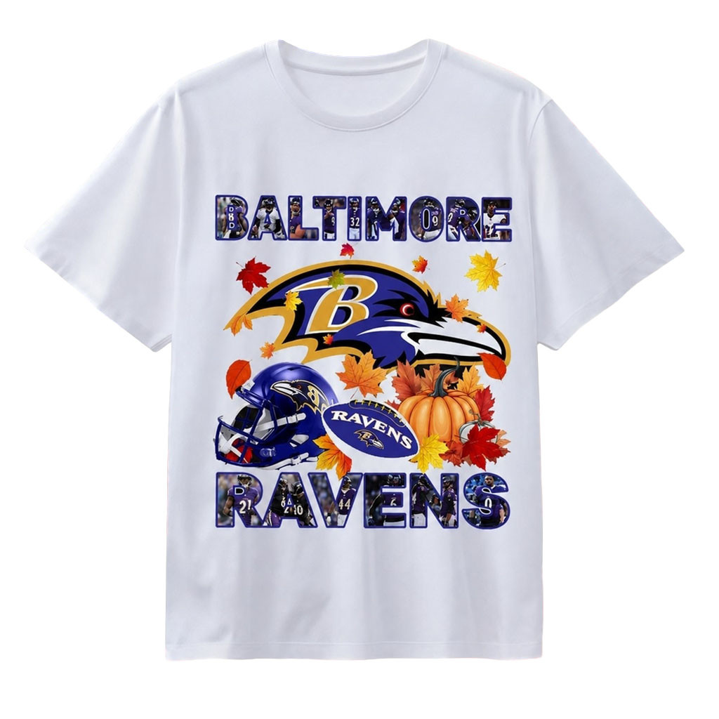 Baltimore Ravens Football Autumn Fall Leaves Graphic T-Shirt Baltimore Ravens Merch Fan Gifts Baltimore Ravens Football Autumn Fall Leaves Graphic T-Shirt Baltimore Ravens Merch Fan Gifts