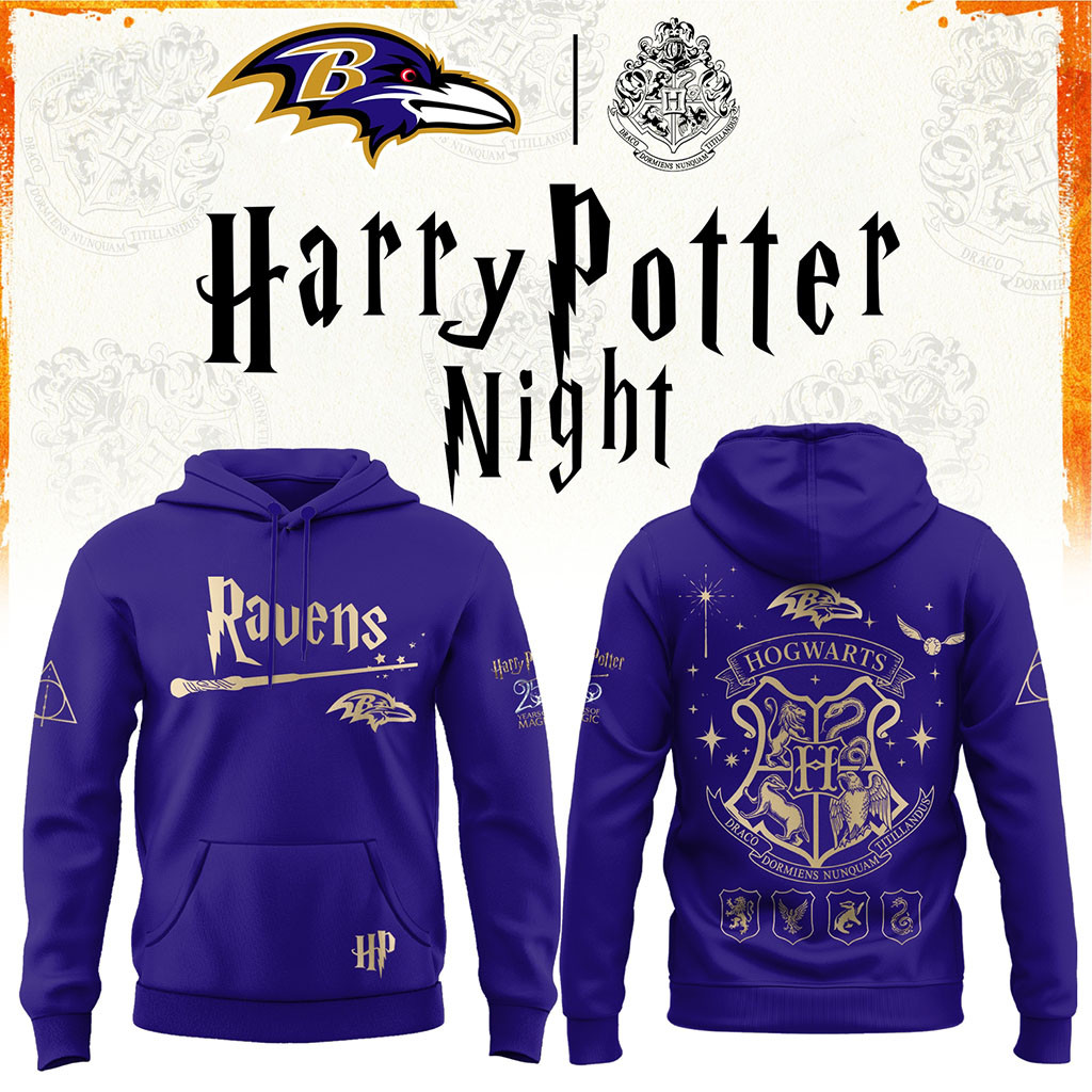 Baltimore Ravens Football Harry Potter 25th Anniversary Hoodie 2026 Baltimore Ravens Merch Gifts