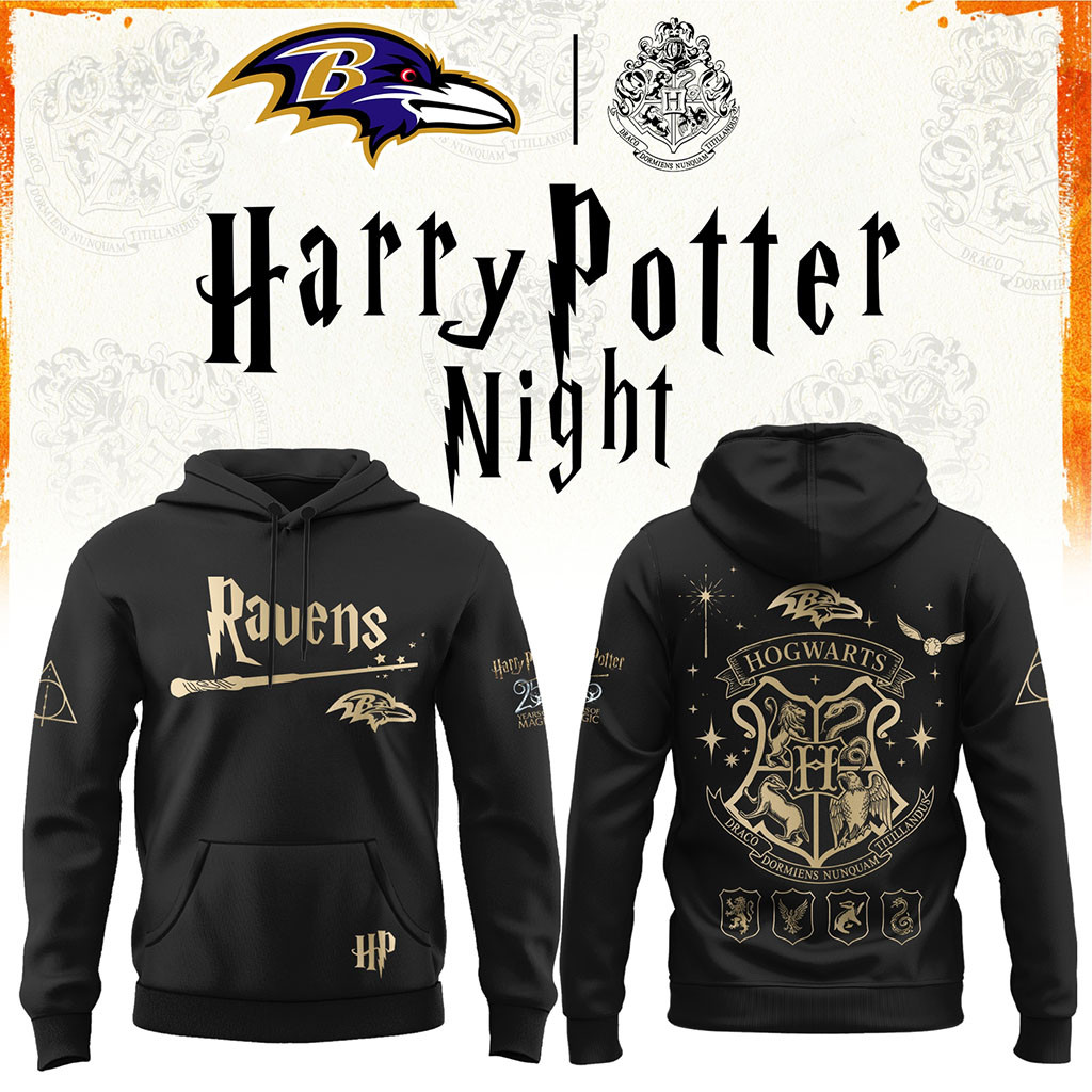 Baltimore Ravens Football Harry Potter 25th Anniversary Hoodie 2026 Ravens Merch Fans Gifts