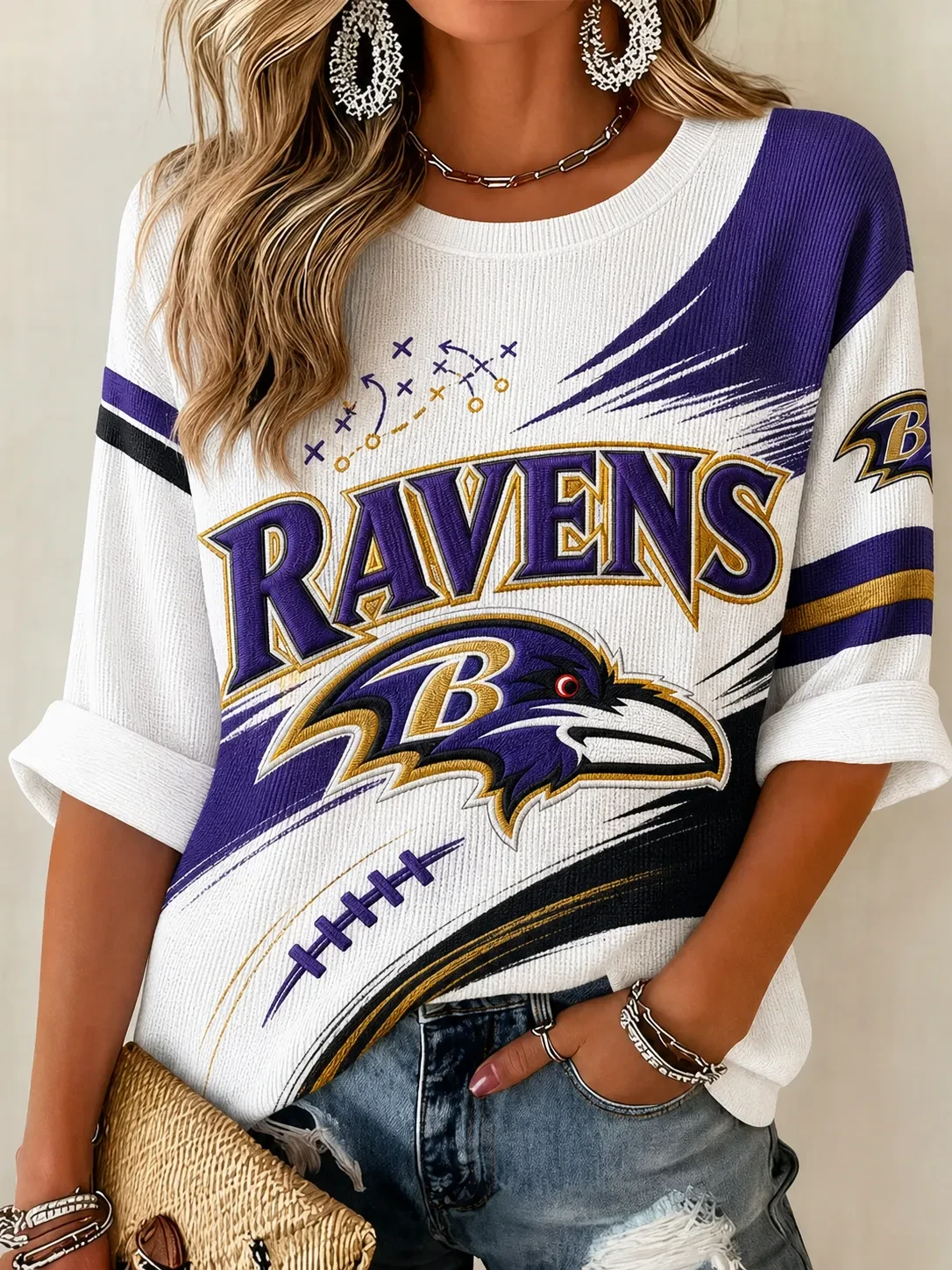 Baltimore Ravens Long Sleeve Shirt Game Day Outfits Women Football Fan Gear Gifts Baltimore Ravens Long Sleeve Shirt Game Day Outfits Women Football Fan Gear Gifts
