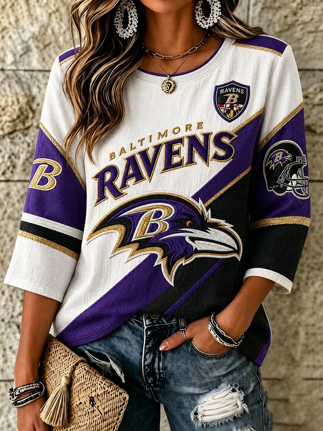 Baltimore Ravens Long Sleeve Shirt Women's Gameday Apparel Baltimore Football Merchandise Baltimore Ravens Long Sleeve Shirt Women's Gameday Apparel Baltimore Football Merchandise