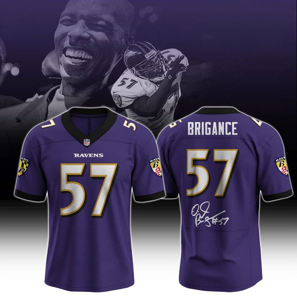 Baltimore Ravens OJ Brigance #57 In Loving Memory Football Jersey RIP OJ Brigance Merch Gifts Baltimore Ravens OJ Brigance #57 In Loving Memory Football Jersey RIP OJ Brigance Merch Gifts
