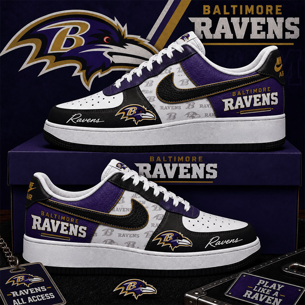 Baltimore Ravens Sneakers Play Like A Raven Shoes Baltimore Ravens Merch Football Fan Gifts Baltimore Ravens Sneakers Play Like A Raven Shoes Baltimore Ravens Merch Football Fan Gifts