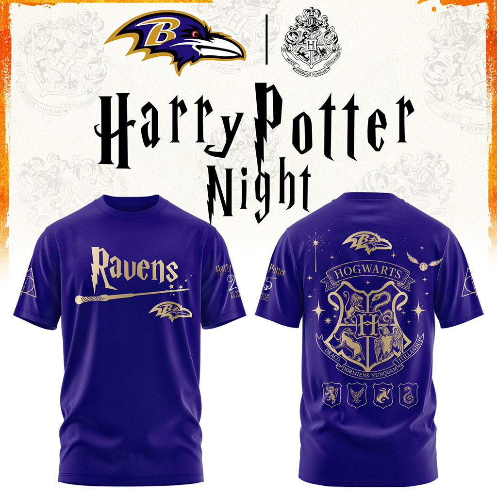 Baltimore Ravens x Harry Potter 25th Anniversary Shirt Ravens Merch Gifts For Football Fan