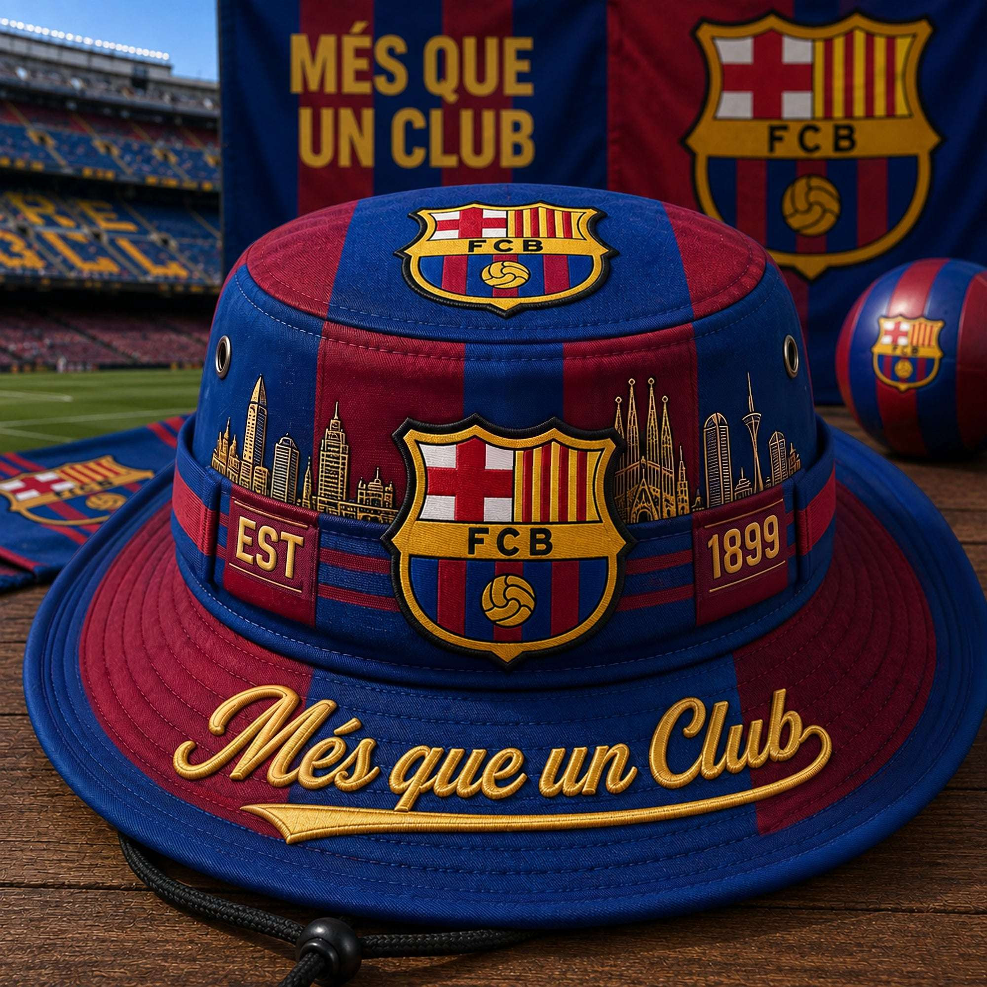 Barca FC EST 1899 Bucket Hat Barcelona Football Club Merch Gift For Fan Men Women