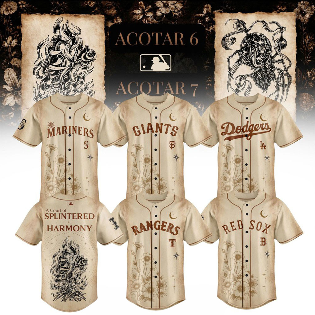 Baseball All Teams X Sarah J Maas A Court Of Thorns and Roses Baseball Jersey Fan Merch 2026
