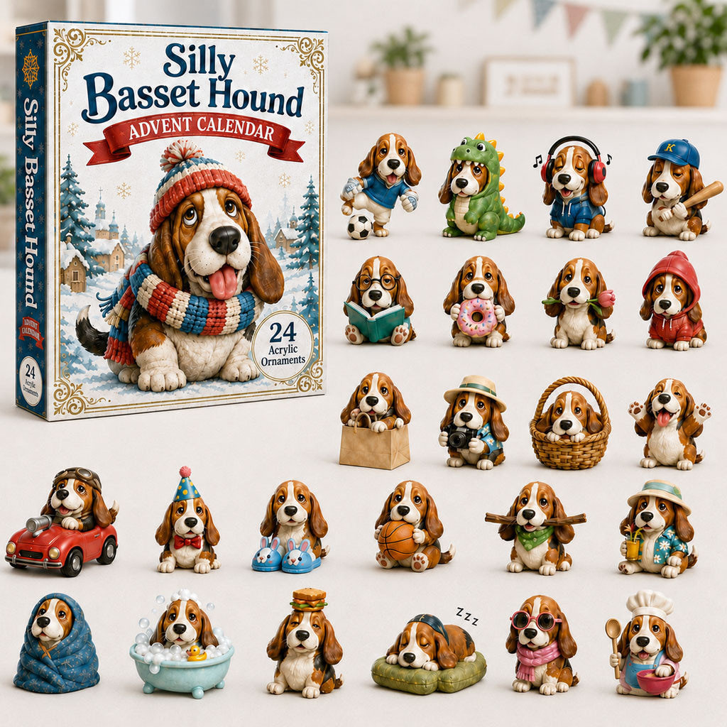 Basset Hound Advent Calendar 2026 Cute Christmas Ornament Gifts For Dog Lovers