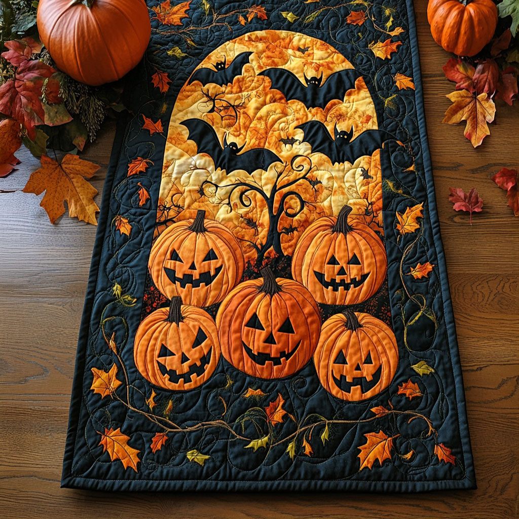 Batkin Blaze Quilted Table Runner Fall Table Runner Gifts For Halloween Lovers Batkin Blaze Quilted Table Runner Fall Table Runner Gifts For Halloween Lovers