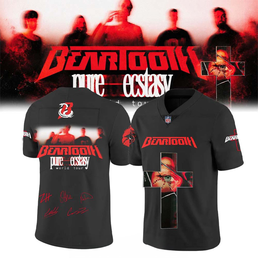 Beartooth Pure Ecstasy World Tour 2026 Football Jersey Beartooth Merch Gift For Band Fans