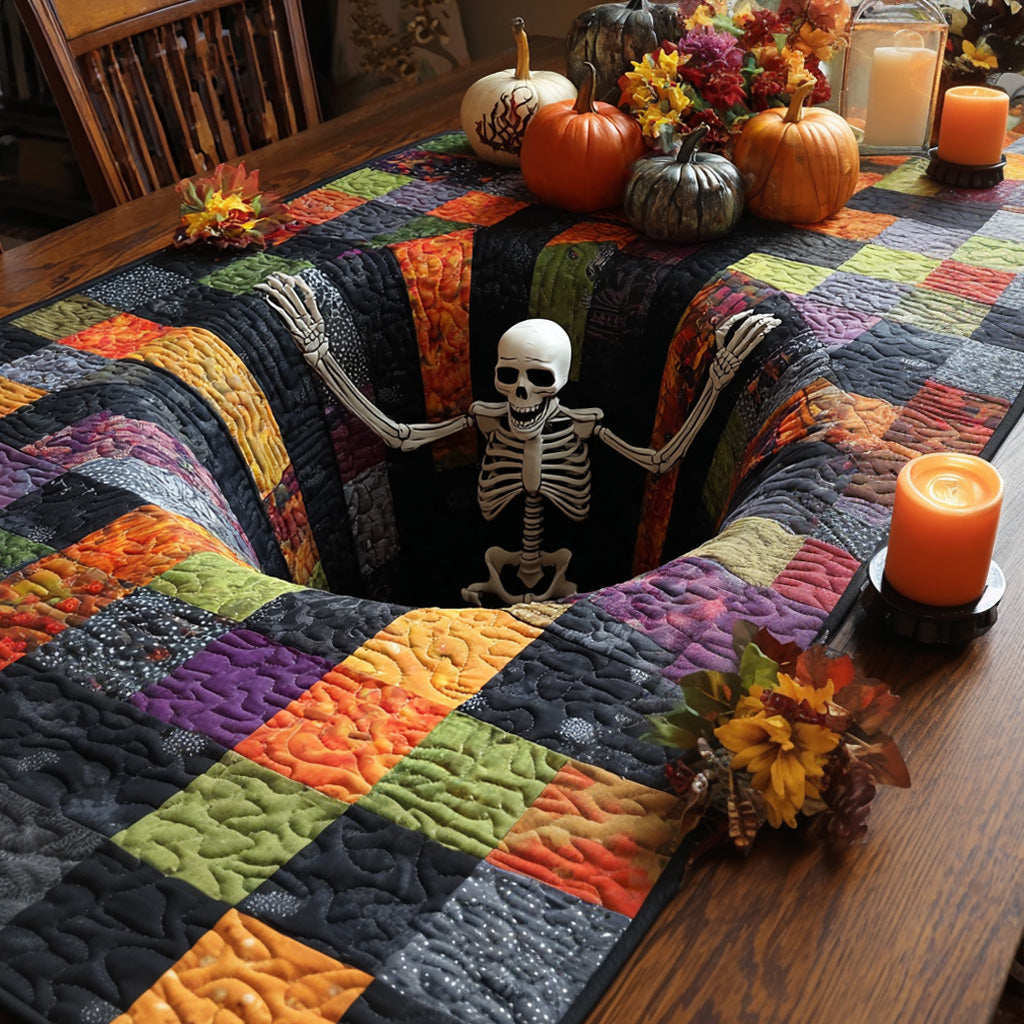 Beware Below Quilted Table Runner Dining Table Decor Awesome Halloween Gifts