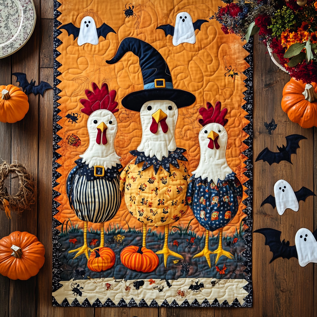 Bewitching Farm Quilted Table Runner Dining Room Table Toppers Best Halloween Presents