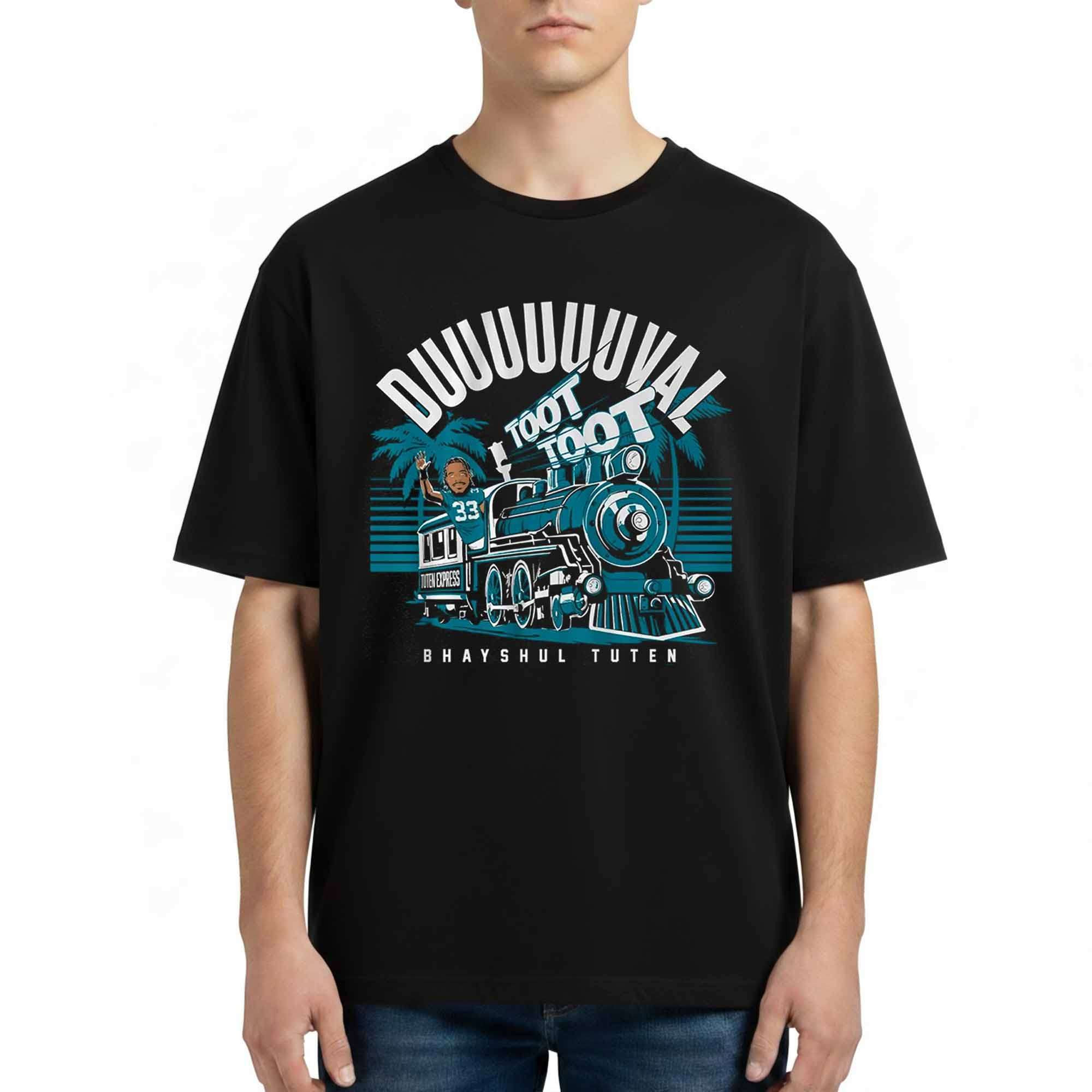 Bhayshul Tuten Duval Toot Toot Train Shirt Jacksonville Jaguars Merch Gifts For Football Fan