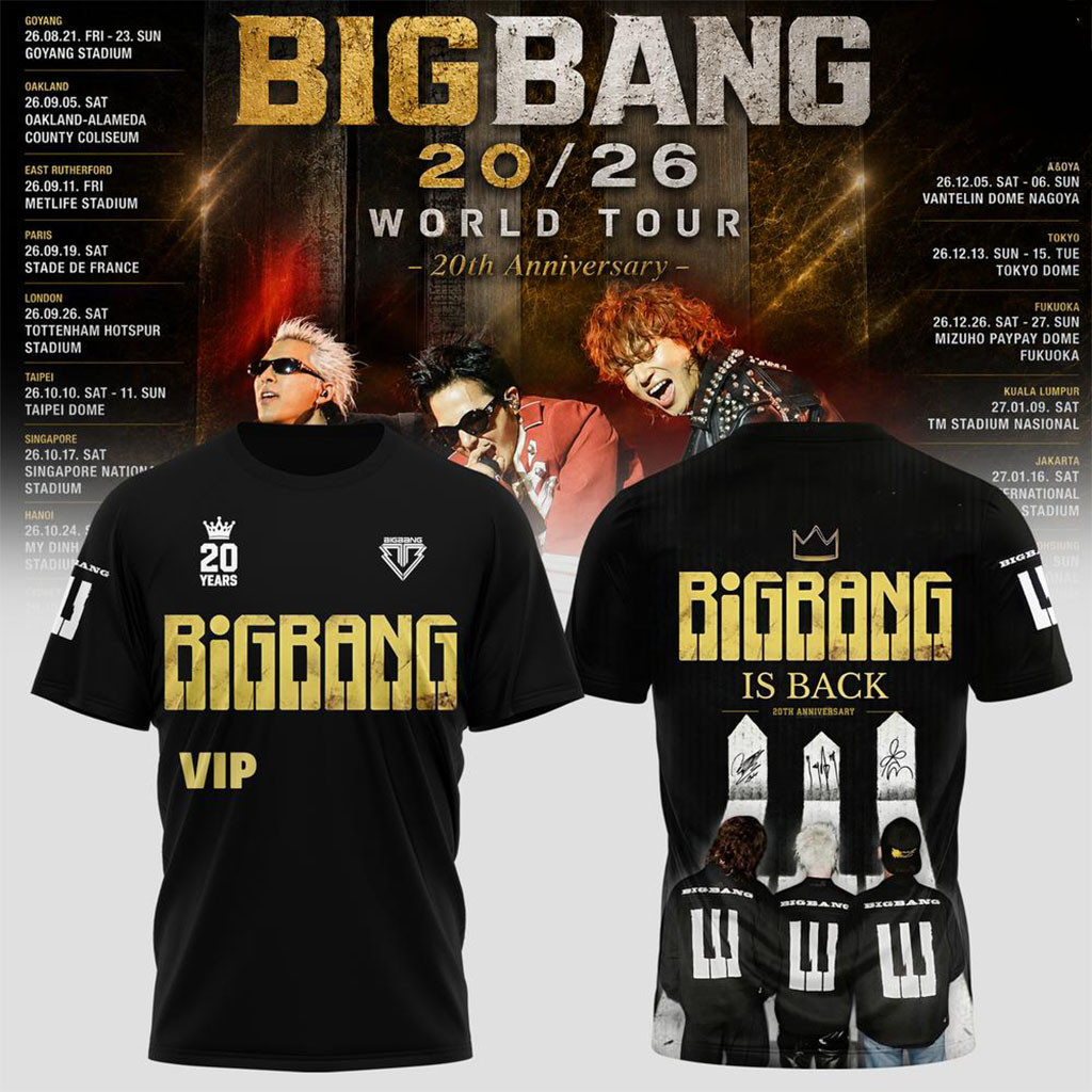 BIGBANG VIP 20th Anniversary World Tour T-Shirt BIGBANG Is Back Merch Gifts For Kpop Fans BIGBANG VIP 20th Anniversary World Tour T-Shirt BIGBANG Is Back Merch Gifts For Kpop Fans