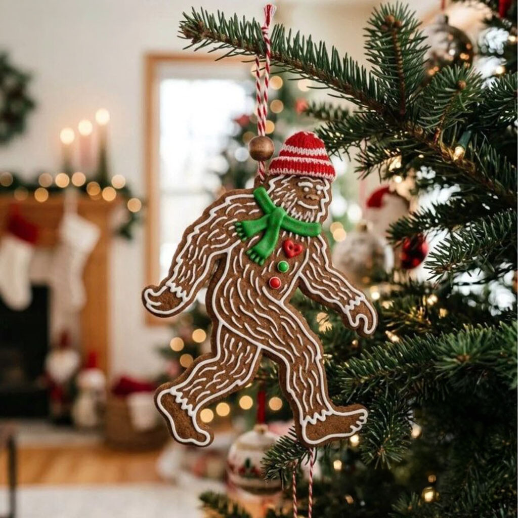 Bigfoot Gingerbread Sasquatch Christmas Ornament Xmas Tree Hanging Decor Bigfoot Lover Gifts