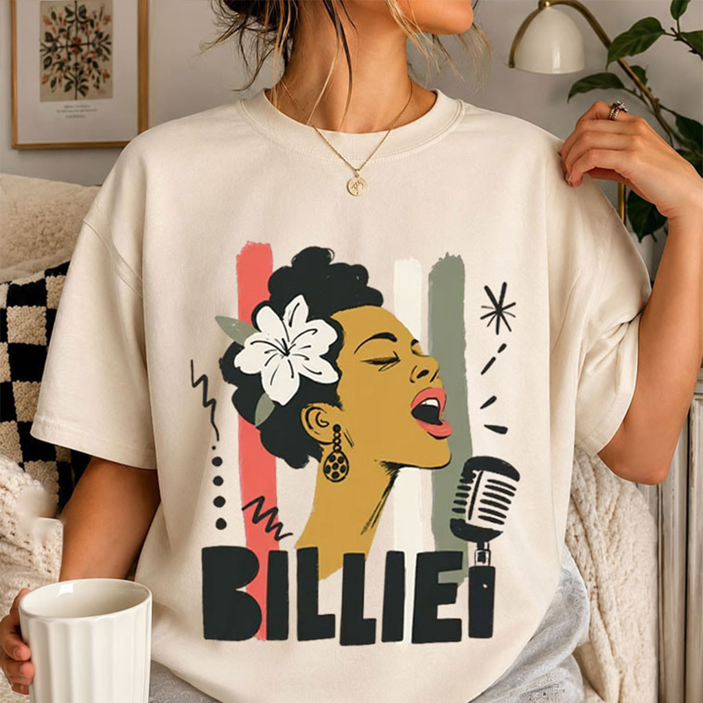 Billie Holiday Vintage Jazz Black Music T-Shirt Billie Holiday Merch Present For Music Lovers