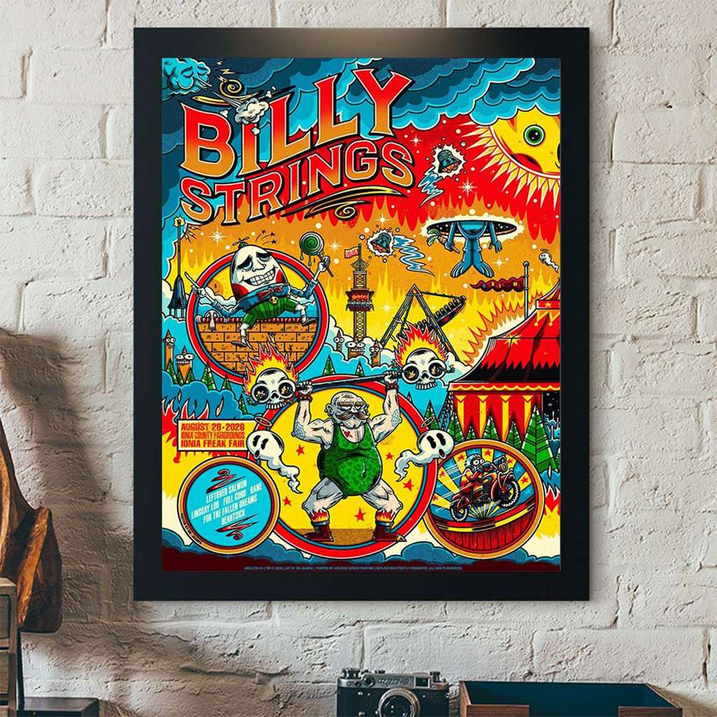 Billy Strings Ionia Freak Fair 2026 Night 1 Poster Billy Strings Merch Wall Art For Bedroom Billy Strings Ionia Freak Fair 2026 Night 1 Poster Billy Strings Merch Wall Art For Bedroom