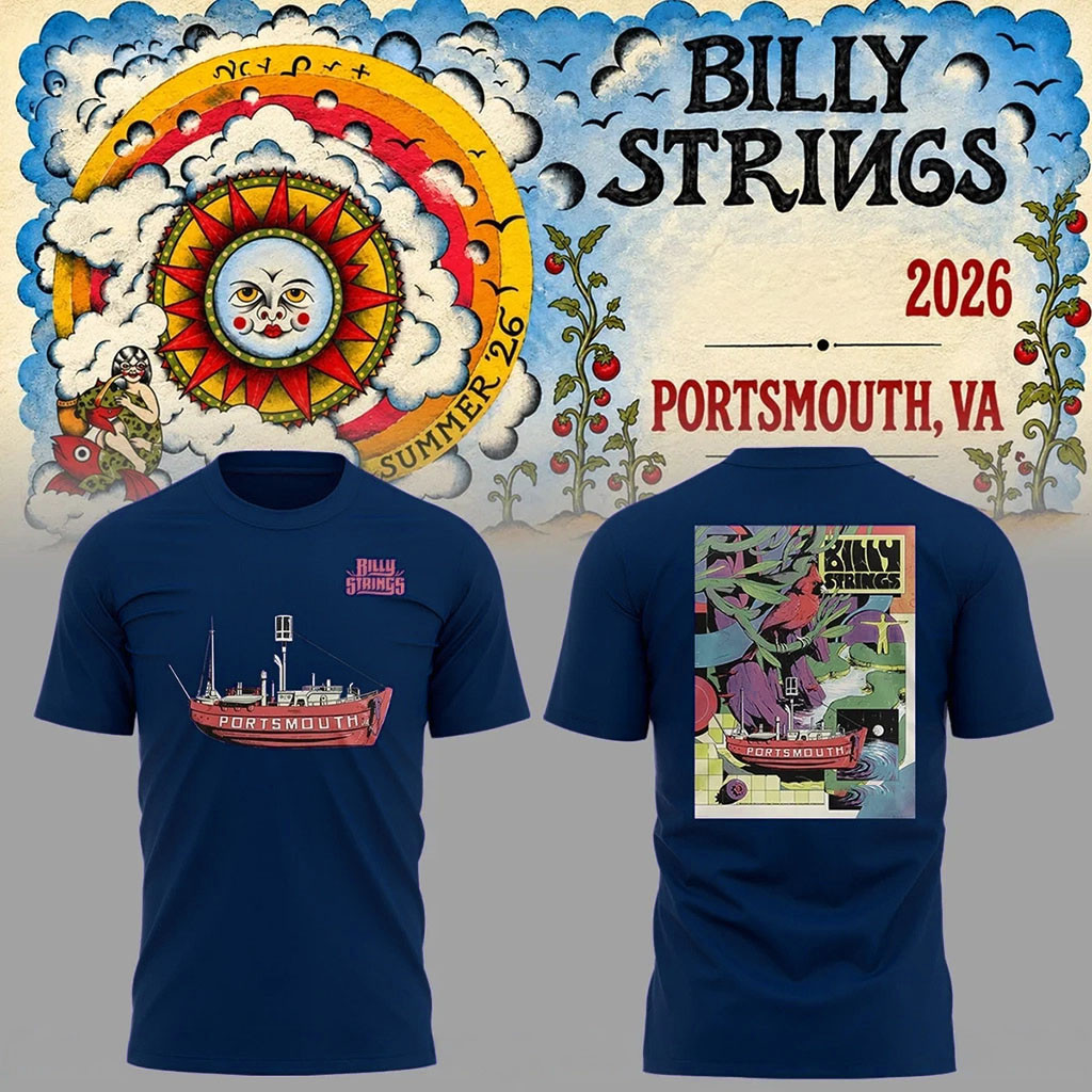 Billy Strings Portsmouth Tour T-Shirt 2026 Billy Strings Merch Gift For Music Lovers Billy Strings Portsmouth Tour T-Shirt 2026 Billy Strings Merch Gift For Music Lovers