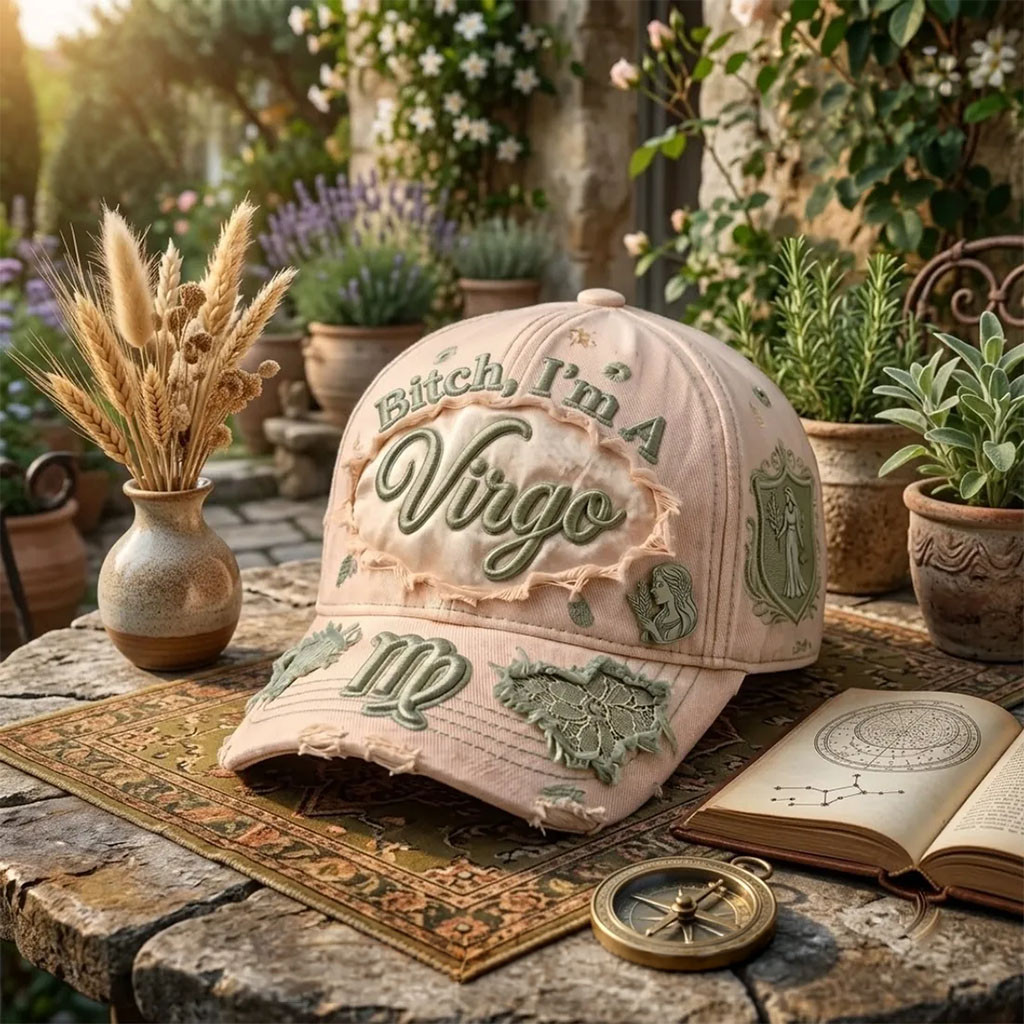 Bitch I'm A Virgo Distressed Hat Funny Zodiac Baseball Cap Birthday Gift For Virgo