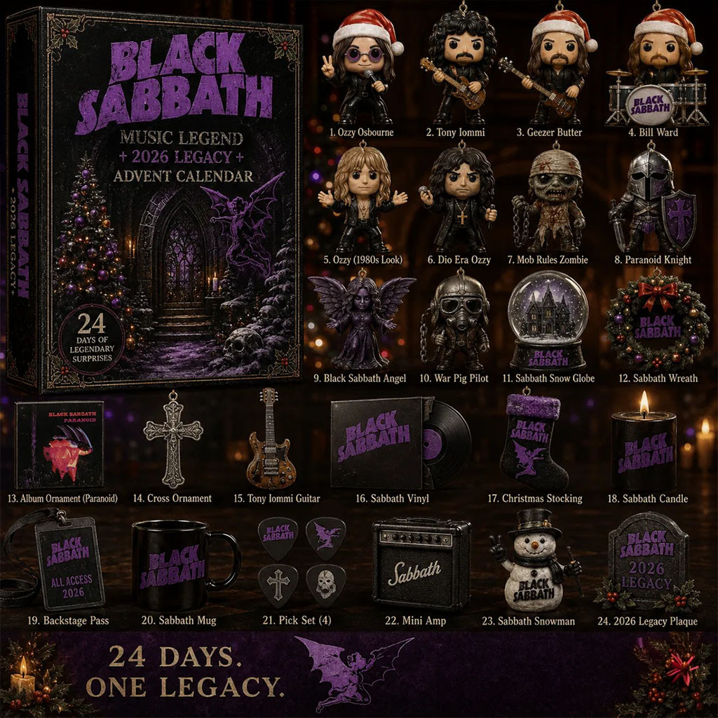 Black Sabbath 2026 Music Legacy Advent Calendar Christmas Ornaments Black Sabbath Merch Gifts
