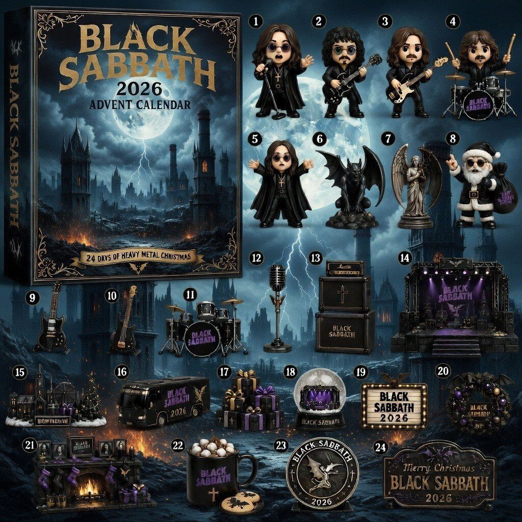 Black Sabbath Music Legend 2026 Legacy Advent Calendar Black Sabbath Merch Gift For Fans