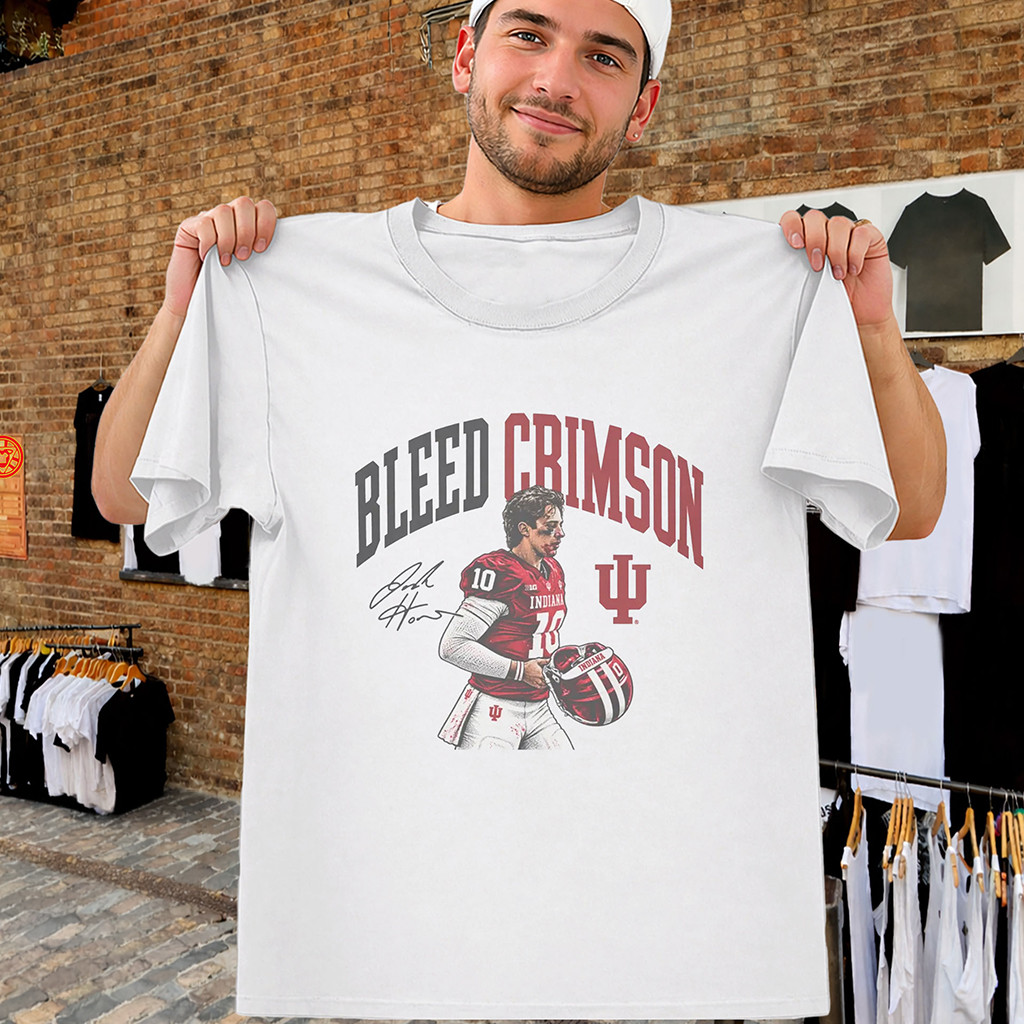 Bleed Crimson Shirt Josh Hoover Indiana 2026 Starting QB Tee Indiana Hoosiers Merch Fan Gifts