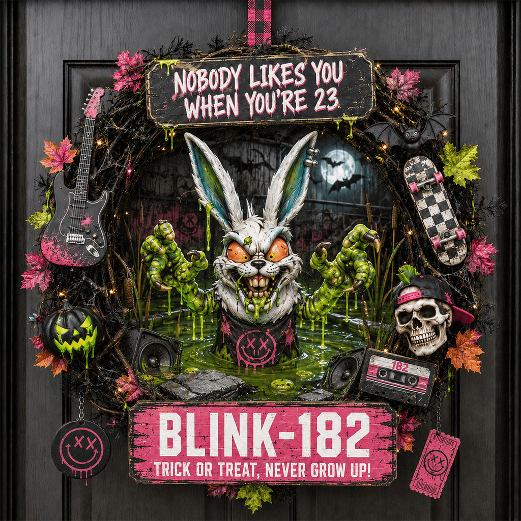 Blink 182 Halloween Door Sign Nobody Likes You When You're 23 Wreath Blink 182 Merch Fan Gifts