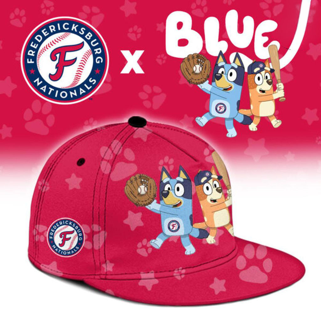 Bluey Night X Fredericksburg Nationals Snapback Hat FredNats Merch Gift For Baseball Lovers