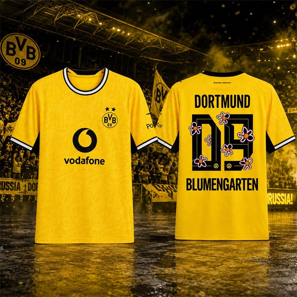 Blumengarten Rayan Djima Borussia Dortmund Special Edition Flower Jersey Shirt Fan Merch Gifts