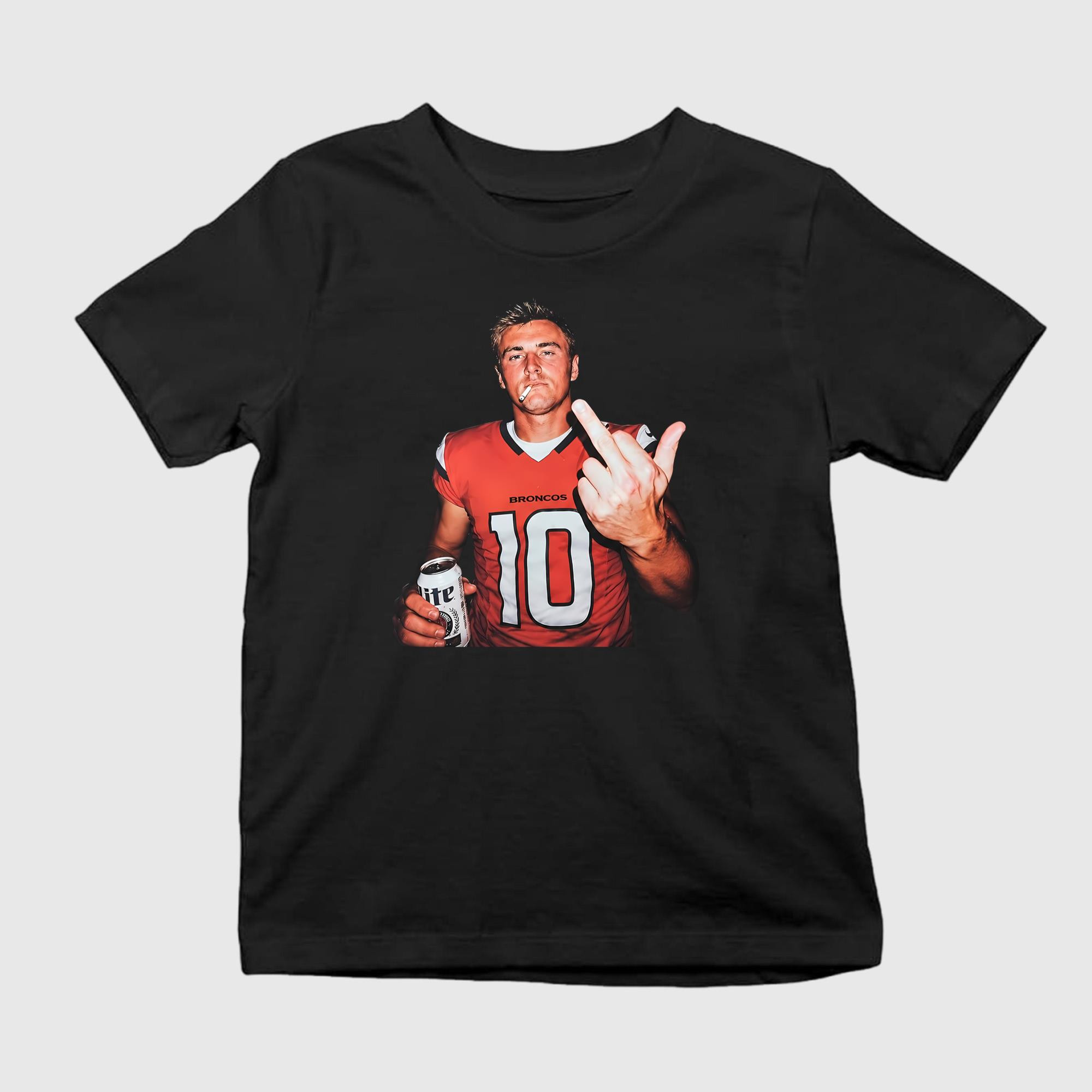 Bo Nix Miller Lite Middle Finger Shirt Denver Broncos Merch Presents For Football Fans Bo Nix Miller Lite Middle Finger Shirt Denver Broncos Merch Presents For Football Fans