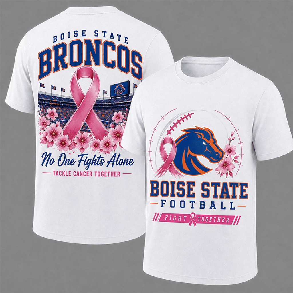 Boise State Broncos Breast Cancer Awareness T-Shirt Boise State Broncos Merch Football Fan Gift Boise State Broncos Breast Cancer Awareness T-Shirt Boise State Broncos Merch Football Fan Gift